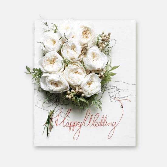 HAPPY WEDDING /オールドローズブーケ ホワイト F3号